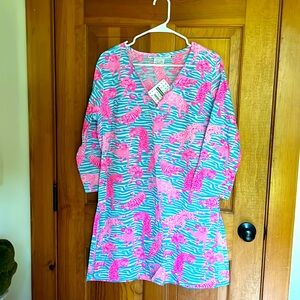 NWT Gretchen Scott Tiger Tails Tunic Coverup Animal Print M